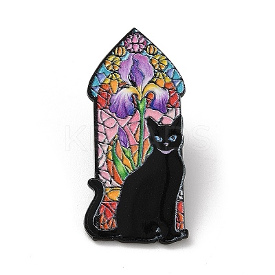Flower & Cat Enamel Pins JEWB-Z048-06EB-1