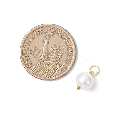 Shell Pearl Round Charms PALLOY-JF04476-01-1