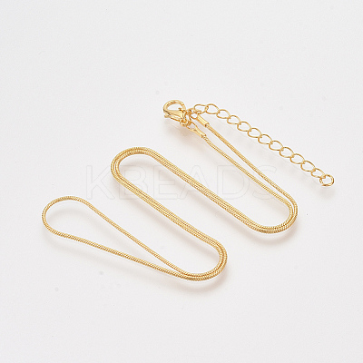 Brass Round Snake Chain Necklace Making X-MAK-T006-11A-G-1