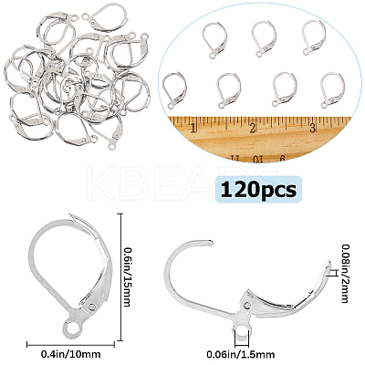 304 Stainless Steel Leverback Earring Findings STAS-SP0001-01A-1