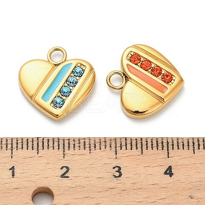 304 Stainless Steel Enamel Pendants STAS-K306-51G-1