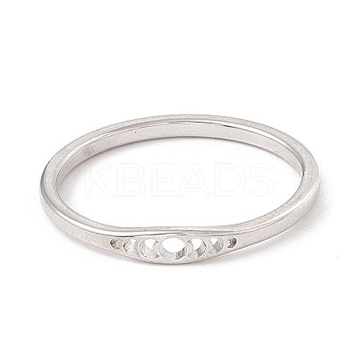 201 Stainless Steel Moon Phase Finger Ring for Women LS-RJEW-A006-06P-1-1