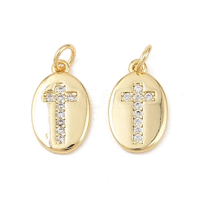 Brass Micro Pave Cubic Zirconia Pendants KK-G544-23G-1