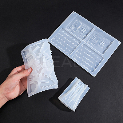DIY 3D House Silicone Molds Kits DIY-OC0002-96-1