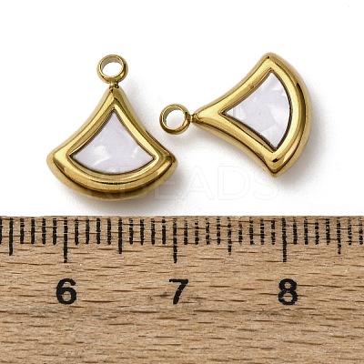 304 Stainless Steel Resin Pendants STAS-P406-15D-G-1