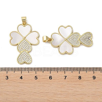 Brass Micro Pave Cubic Zirconia Pendants KK-D057-08G-1