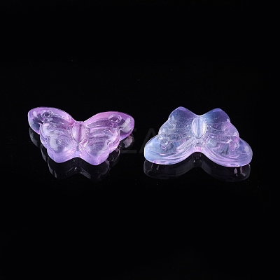 Electroplate Transparent Glass Beads EGLA-L027-E-C02-1