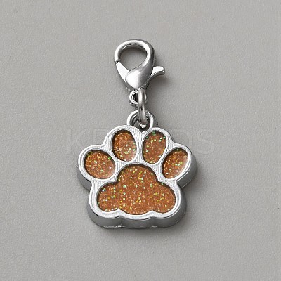 Zinc Alloy Enamel Glitter Powder Pendant Decoration HJEW-WH0001-14P-05-1