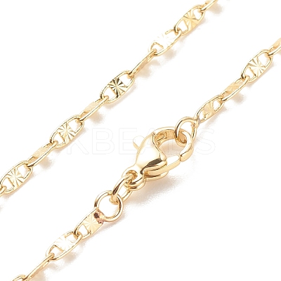 Brass Oval Link Chains Necklace for Women NJEW-P265-09G-1