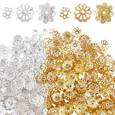 600Pcs 6 Styles Iron Bead Caps IFIN-SP0001-43-1
