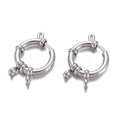 Tarnish Resistant 304 Stainless Steel Spring Ring Clasps STAS-G190-17P-B-1