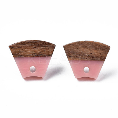 Resin & Walnut Wood Stud Earring Findings MAK-N032-028A-1