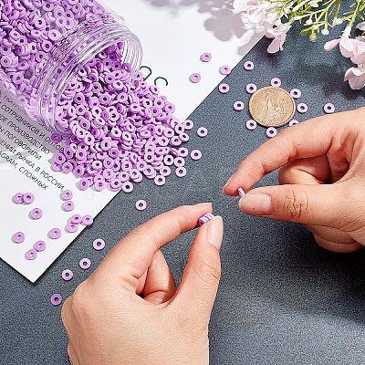10 Strands Flat Round Handmade Polymer Clay Beads CLAY-PH0001-44T-1