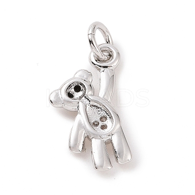 Brass Micro Pave Cubic Zirconia Charms KK-C012-15P-1