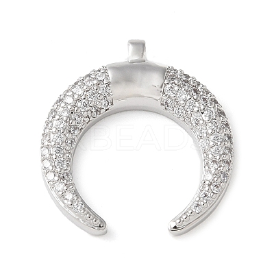 Brass Micro Pave Cubic Zirconia Pendants KK-C086-06P-1