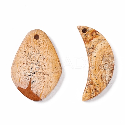 Natural Picture Jasper Pendants G-B030-23-1