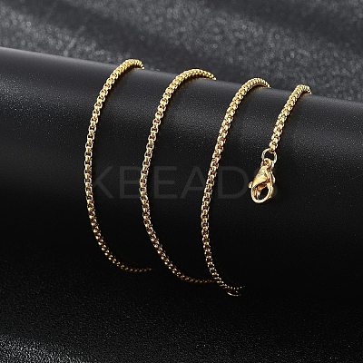 1.8mm Rack Plating Brass Box Chain Necklaces for Women Men MAK-L044-60G-2A-1