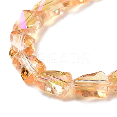 Faceted Electroplated Transparent Glass Beads Strands GLAA-G092-A01-1