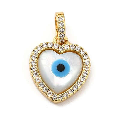 Brass Micro Pave Cubic Zirconia Pendants KK-C009-02F-1