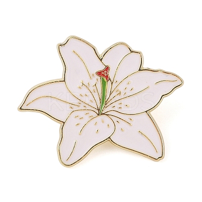 Flower Golden Enamel Pins LS-JEWB-K012-07B-G-1