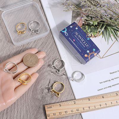 8Pcs 4 Style Alloy Cuff Rings RJEW-SC0001-10-1