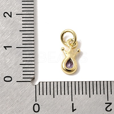 Brass Cubic Zirconia Charms KK-G554-01C-01-1