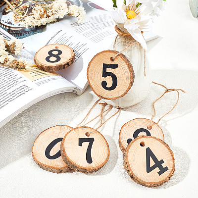 Natural Wood Hanging Pendant Decorations HJEW-WH0021-12-1