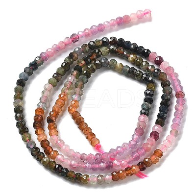 Gradient Color Natural Colorful Tourmaline Beads Strands G-P556-A02-01-1