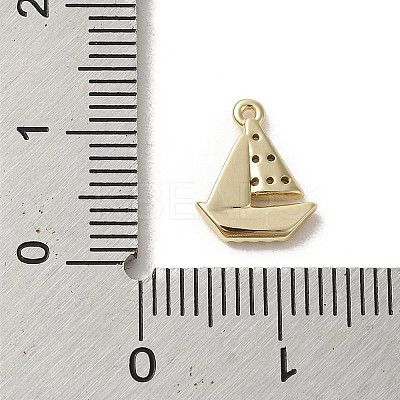 Brass Micro Pave Cubic Zirconia Charms KK-C043-06G-1