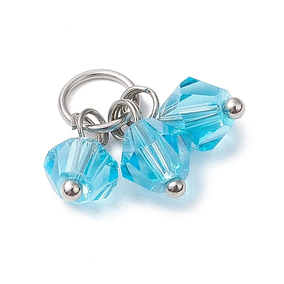 16Pcs Glass Pendants PALLOY-JF03189-1