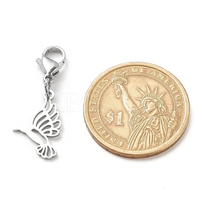 Non-Tarnish 201 Stainless Steel Bird Pendant Decorations HJEW-JM00652-03-1