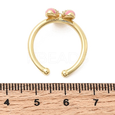 Brass Micro Pave Cubic Zirconia Cuff Open Rings for Women RJEW-B160-08G-01-1