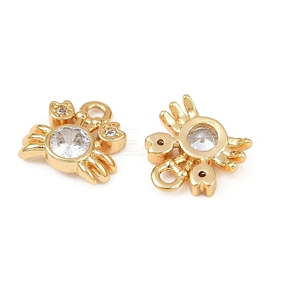 Ocean Theme Brass Micro Pave Cubic Zirconia Charms X1-KK-F902-08E-G-1