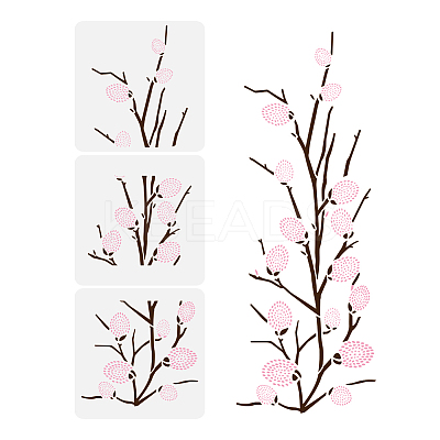 3Pcs 3 Styles PET Hollow Out Drawing Painting Stencils DIY-WH0394-0321-1