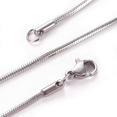 Non-Tarnish 304 Stainless Steel Snake Chain Necklaces NJEW-F265-C-P-1