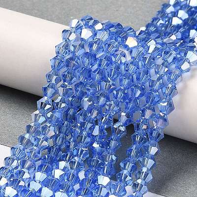 Transparent Electroplate Glass Beads Strands GLAA-F029-2mm-A07-1