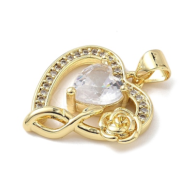 Brass Micro Pave Cubic Zirconia Pendants KK-L239-040G-1