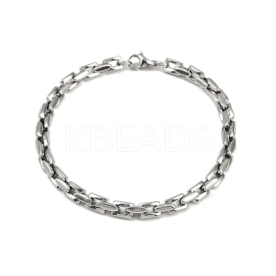 201 Stainless Steel Cuba Style Chian Bracelet for Men BJEW-B138-06P-02-1