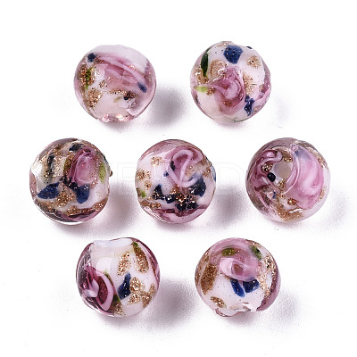 Handmade Gold Sand Lampwork Beads LAMP-S194-001I-1
