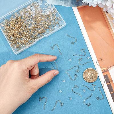 200Pcs 316 Surgical Stainless Steel Earring Hooks STAS-BBC0001-89-1