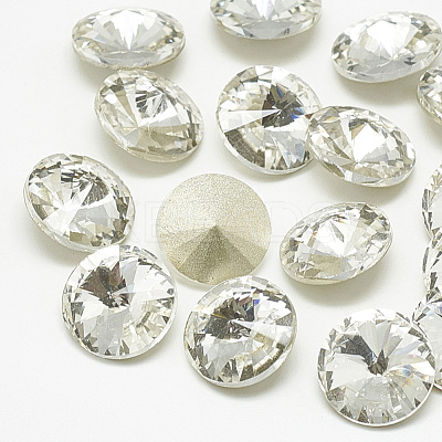 Pointed Back Glass Rhinestone Cabochons RGLA-T086-10mm-01-1