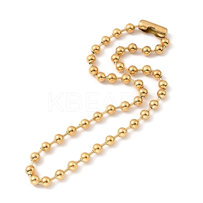 PVD Vacuum Plating 304 Stainless Steel Ball Chain Necklace & Bracelet Set STAS-D181-01G-01C-1