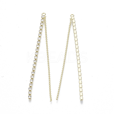 Brass Rhinestone Cup Chain Big Pendants X-KK-R129-06G-1
