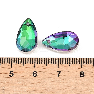 Faceted Teardrop Glass Pendants GLAA-O008-A21-1