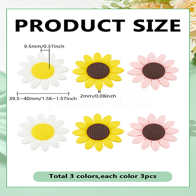 9Pcs 3 Colors Food Grade Eco-Friendly Silicone Beads SIL-LP0001-01-1
