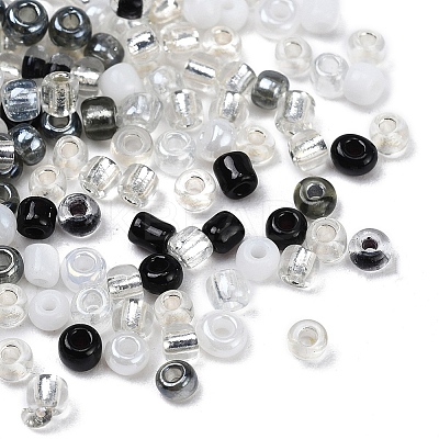 8 Style 8/0 Glass Round Seed Beads SEED-YW0001-38B-1