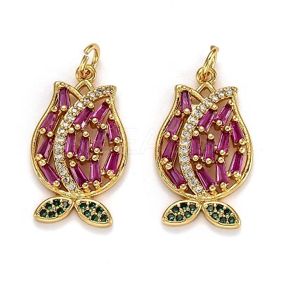Brass Micro Pave Cubic Zirconia Pendants ZIRC-L100-031G-1