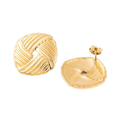 Ion Plating(IP) 304 Stainless Steel Stud Earrings for Women EJEW-P279-48G-1