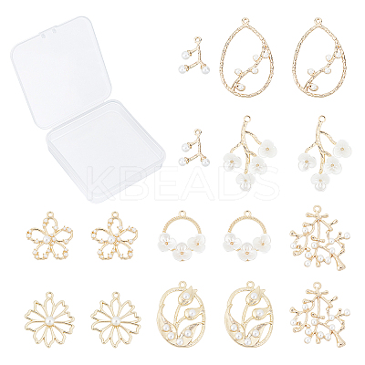 16Pcs 8 Style Alloy Pendants PALLOY-SC0003-65LG-1