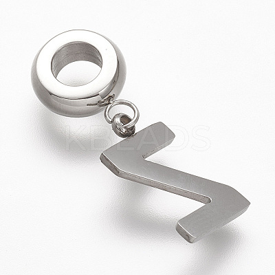 304 Stainless Steel European Dangle Charms STAS-F042-Z-1